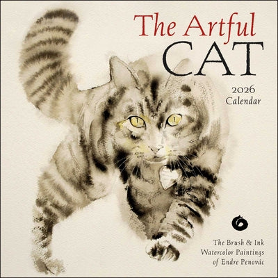 The Artful Cat 2026 Wall Calendar: Brush & Ink Watercolor Paintings