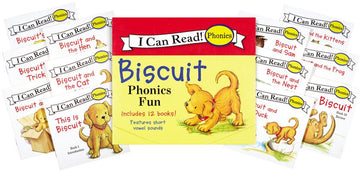 Biscuit 12-Book Phonics Fun!: A Box of 12 Mini-Books Featuring Short and Long Vowel Sounds