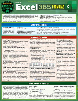 Microsoft Excel 365 Formulas: A Quickstudy Laminated Reference Guide