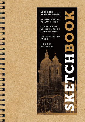 Sketchbook 5.5 X 8 Kraft Spiral Hardcover Mixed Media Sketchbook for Drawing: Acid-Free Quality Paper (128 Pages)