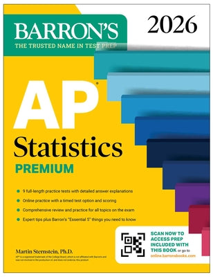 AP Statistics Premium, 2026: Prep Book with 9 Practice Tests + Comprehensive Review + Online Practice