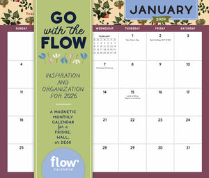 Go with the Flow: Inspiration and Organization for 2026: A Magnetic Monthly Calendar for Fridge, Wall, or Desk