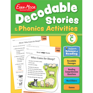 Decodable Stories and Phonics Activities, Book C, Grades 1-2